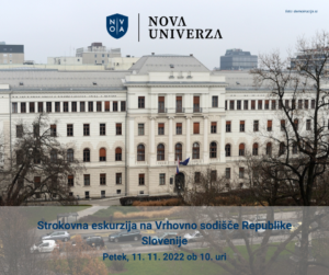 [KARIERA] Strokovna ekskurzija na Vrhovno sodišče Republike Slovenije – petek, 11. 11. 2022