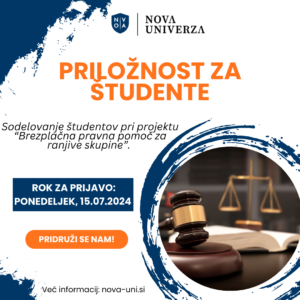 [PRILOŽNOST] : Sodelovanje študentov pri projektu Brezplačna pravna pomoč