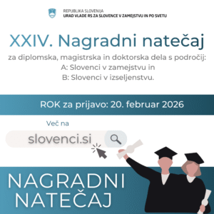 [PRILOŽNOST]: Nagradni natečaj za diplomske, magistrske in doktorske naloge s področja Slovencev v zamejstvu in Slovencev po svetu